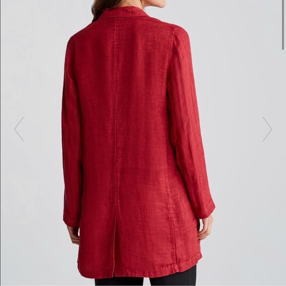 NWT EILEEN FISHER LINEN JACKET RED - Picture 2 of 8